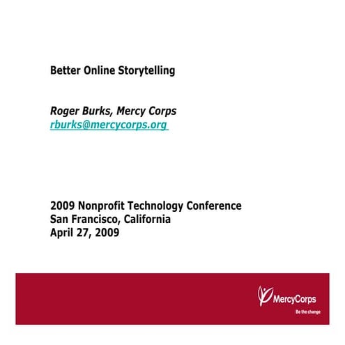 Better Online Storytelling from NTEN's 2009 Nonprofit Technology Conference