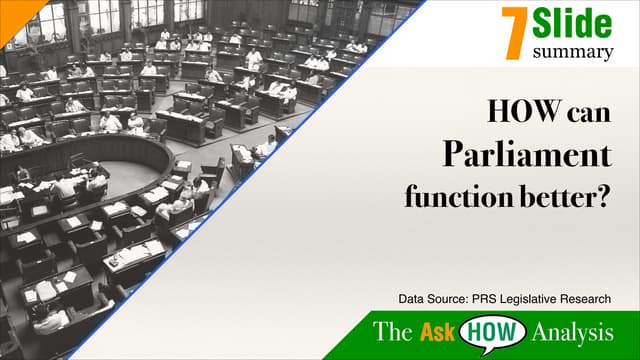 7 Slide Summary: HOW can India's Parliament function better?