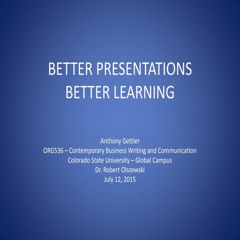 Better presentations   better learning