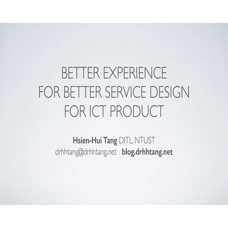 User Friendly 2013 Sharing / Better service better service design slideshare ...