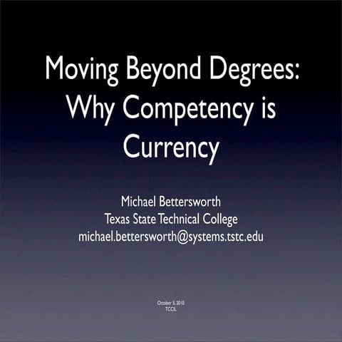 Moving Beyond Degrees