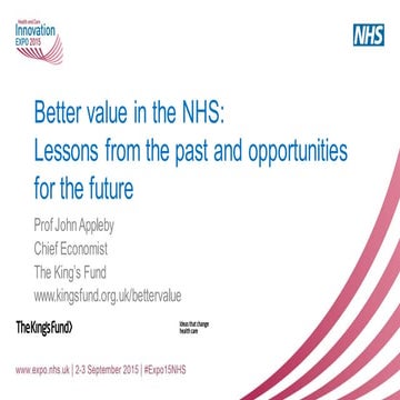Better value in the NHS - innovate stage, 3.30pm, 2 september 2015