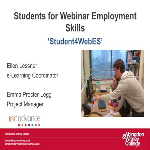JISC project AWC Students for Webinar Employability Skills - BETT 2013 V2