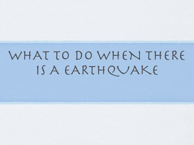 Earthquake Keynote
