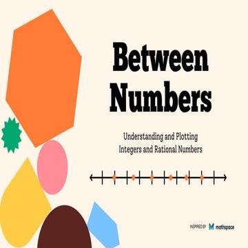 Between Numbers Integers and Rational Numbers Education Presentation in Cream...