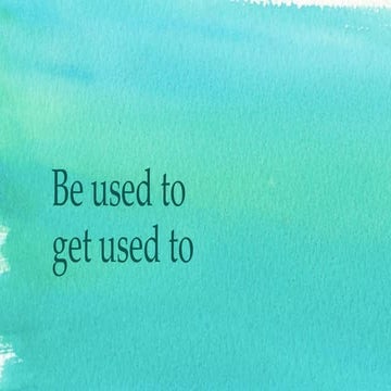Used to; be used to; get used to