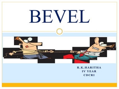 Bevels in Dental Restorations