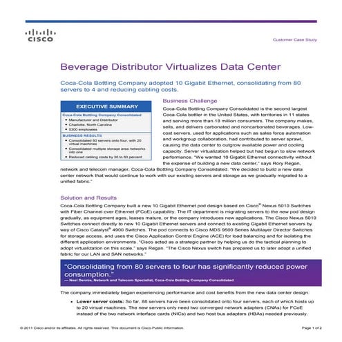 Beverage distributor virtualizes data center