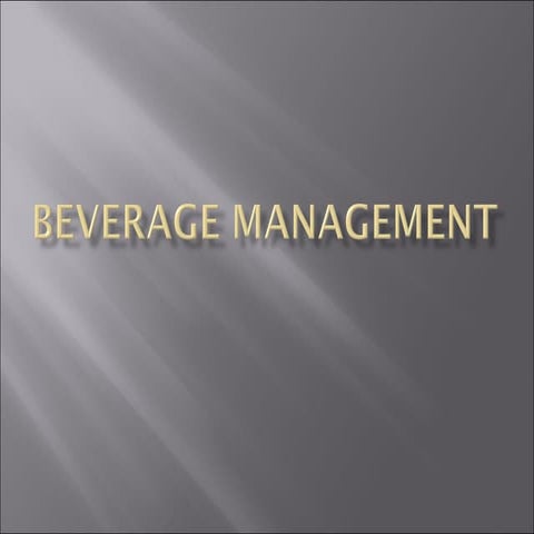 Beverage Management
