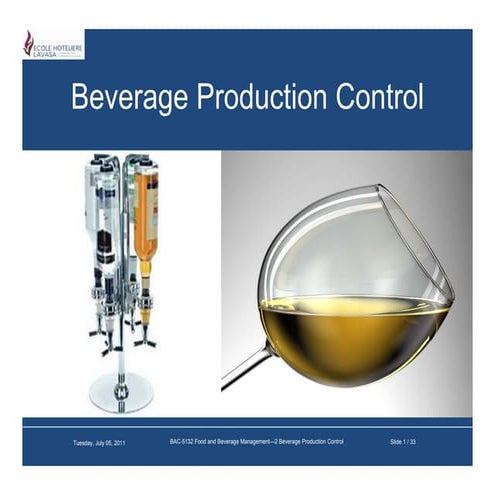 Beverage production control