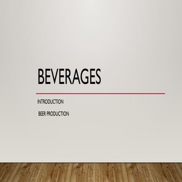Brewing Process/ Beer manufacturing process/ Working of brewery | PPTX