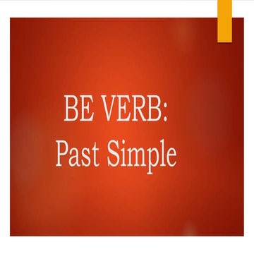 Be verb past simple