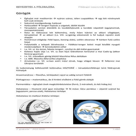 Bevezetés a földrajzba - 2. gyakorlat