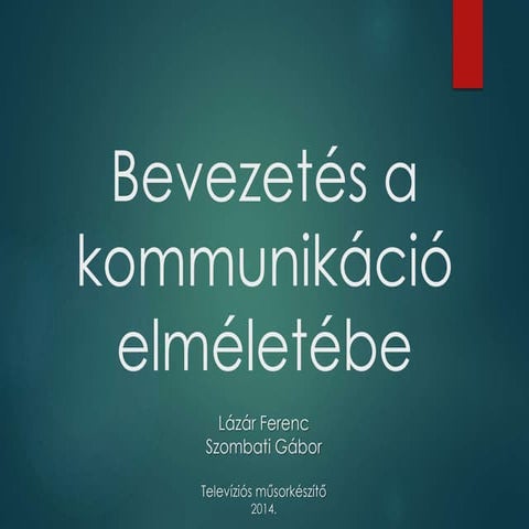 Bevezetés a kommunikáció elméletébe