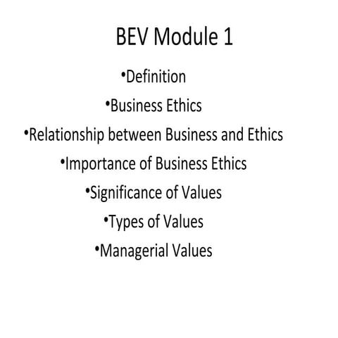 Bev module 1