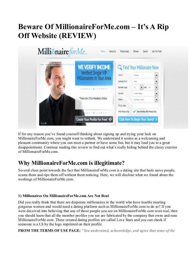 Millionaireforme dating site