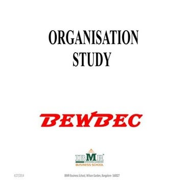 Bewbec organisation study