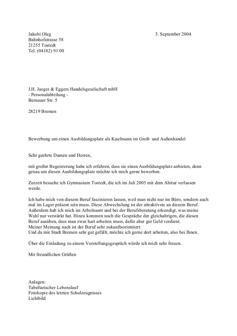 Bewerbung