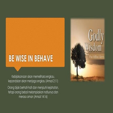BE WISE IN BEHAVE.pptx is the output of finding Jesus as our wisdom ...