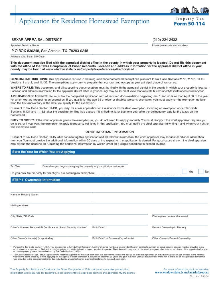 Bexar cad homestead exemption