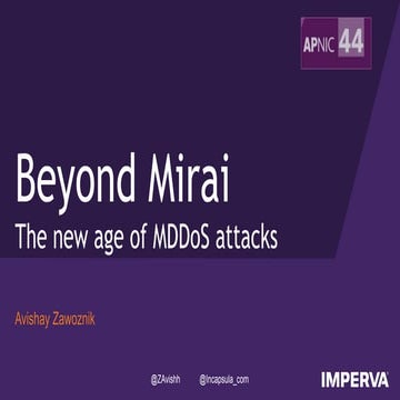 Beyond Mirai: The new age of MDDoS attacks