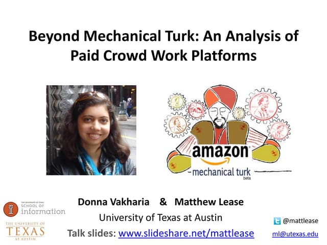 Beyond Mechanical Turk: An Analysis of Paid Crowd Work Platforms