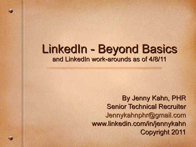 LinkedIn Beyond the Basics