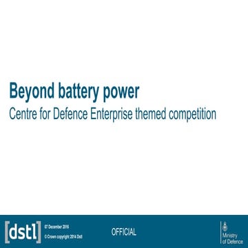 Beyond battery power - CDE themed competition part 1