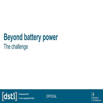 CDE themed challenge - Beyond battery power: the technical challenge and futu...