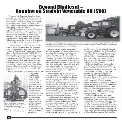 Beyond Biodiesel - Running on Straight Vegetable Oil