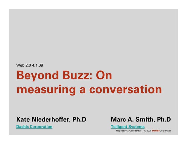 Beyond Buzz - Web 2.0 Expo - K.Niederhoffer & M.Smith