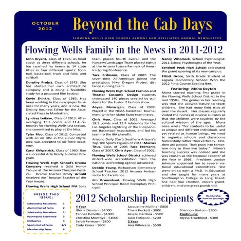 FW Alumni Newsletter Presentation