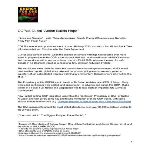 Beyond COP28 (Extract from Agenda2024 Publication)