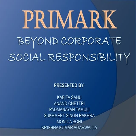 Primark- Beyond corporate social responsibility