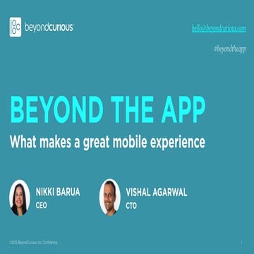 Beyond the App: What makes a good mobile experience? 