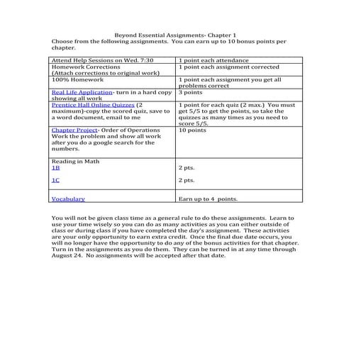 Beyond essential assignments chapter 1