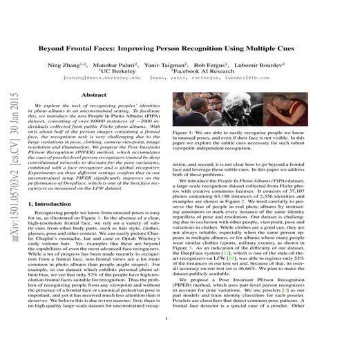 Beyond Frontal Faces: Improving Person Recognition Using Multiple Cues