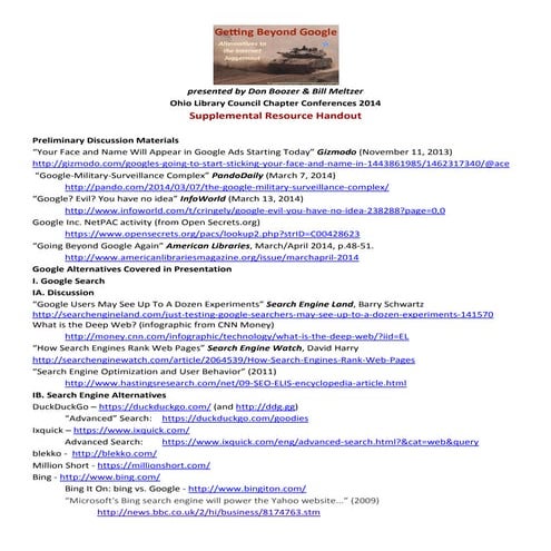 Beyond Google handout