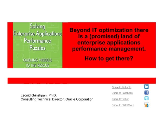 Beyond IT optimization there is a (promised) land of application performance ...