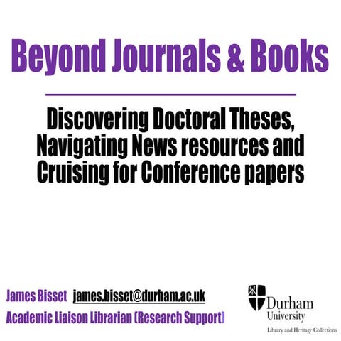 Beyond journals and books