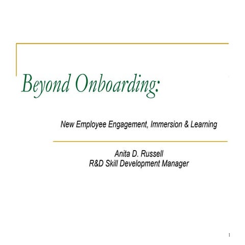 Beyond Onboarding New Employees