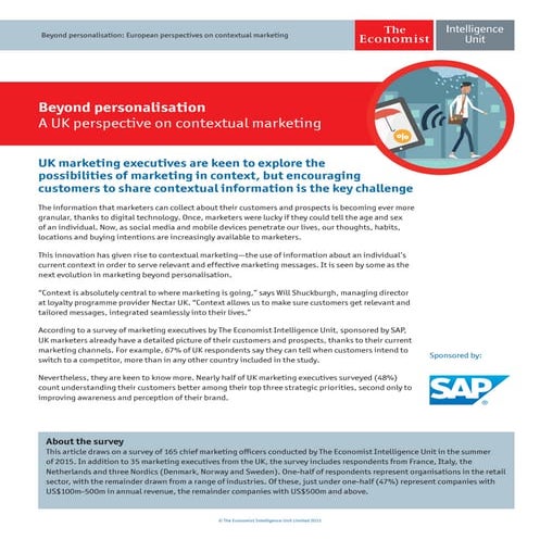 Beyond Personalisation: A UK perspective on contextual marketing