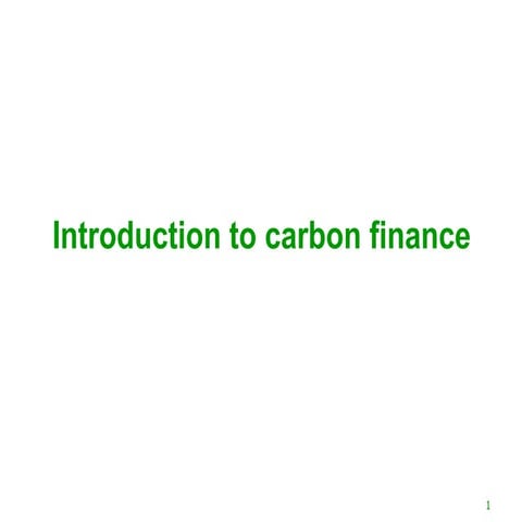 Beyond profit sig carbon finance