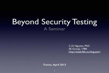 Beyond security testing
