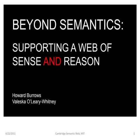 Beyond semantics