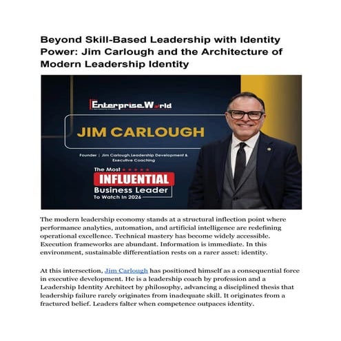Beyond Skill-Based Leadership with Identity Power_ Jim Carlough and the ...