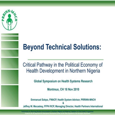 Beyond technical solutions PRINN in Nigeria 