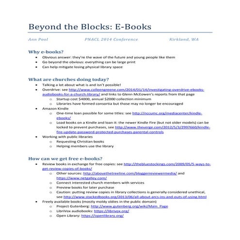 Beyond the Blocks Participant Handout