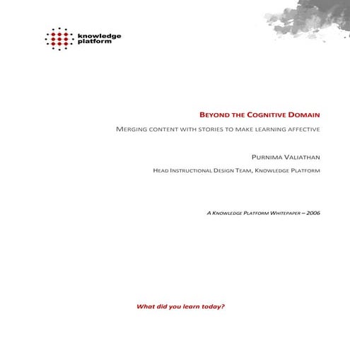 KP White Paper: Beyond the Cognitive Domain