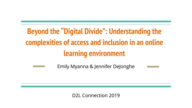 Beyond the “Digital Divide”: Understanding the complexities of access and inc...